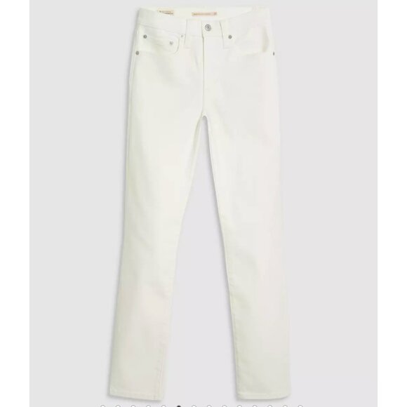 Levi's Premium 724 High Rise Slim Straight Jeans Cloud Dancer White 28x28 - Picture 6 of 8